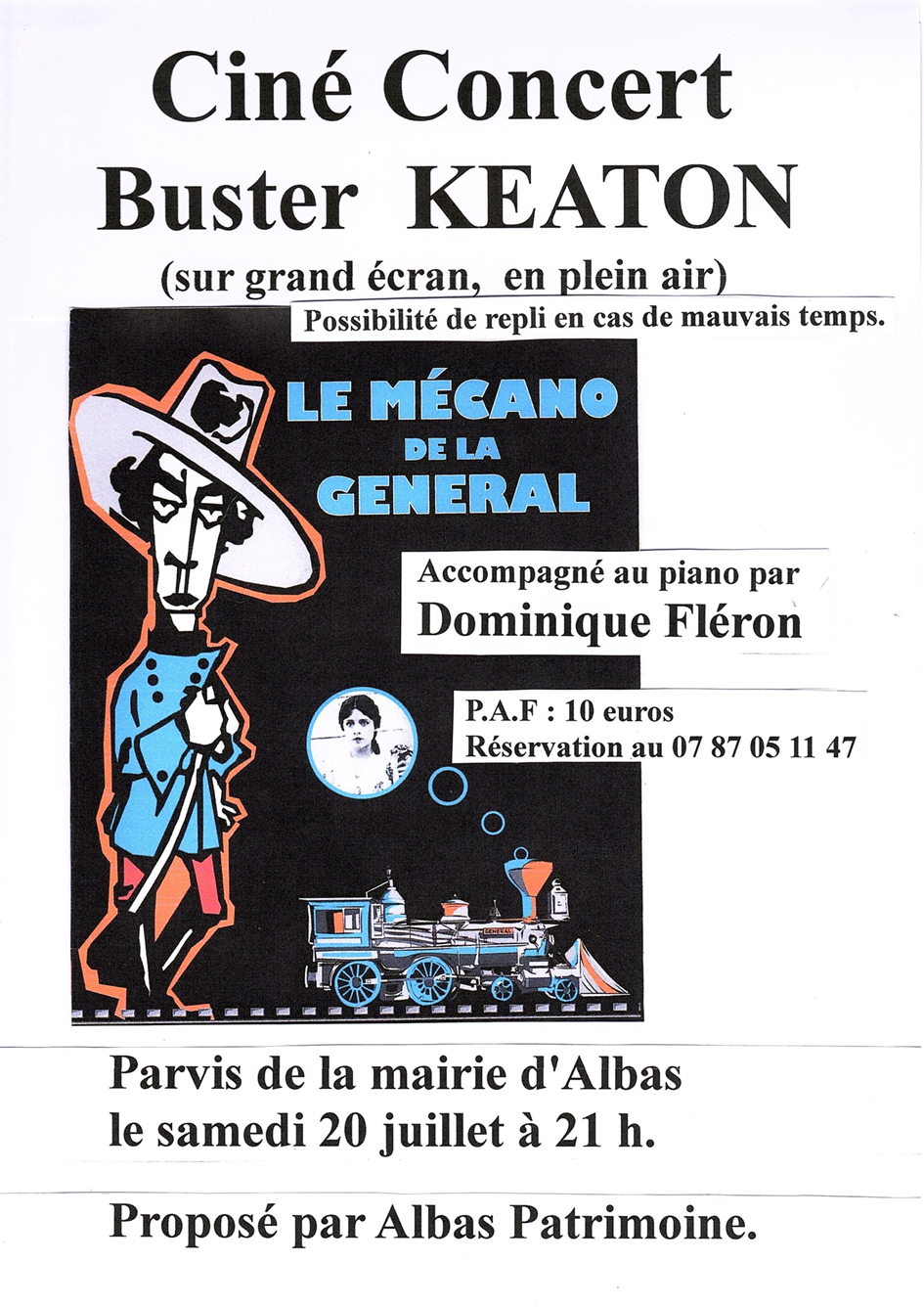 Affiche ciné concert Buster Keaton